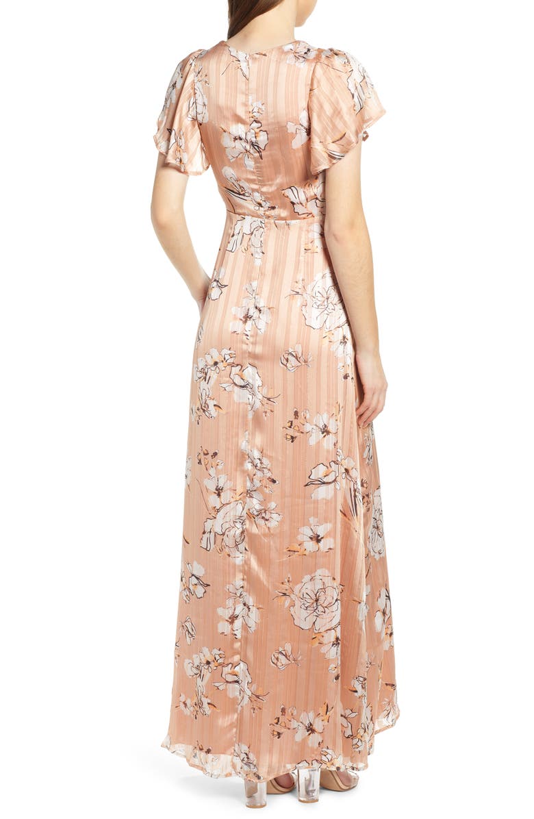 4SI3NNA Floral Satin Maxi Dress, Alternate, color, 
