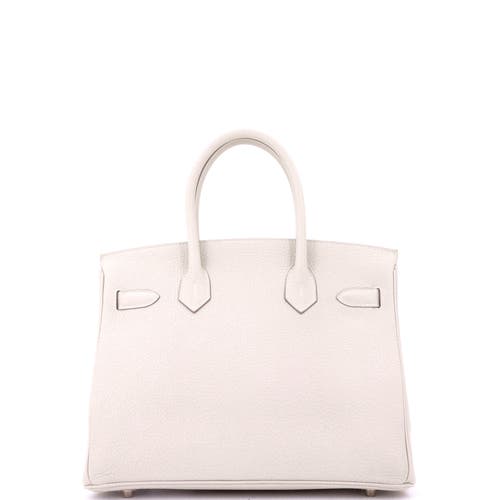 Pre-owned Hermes  Hermes Birkin Handbag Light Togo With Rose Gold Hardware 30 In White