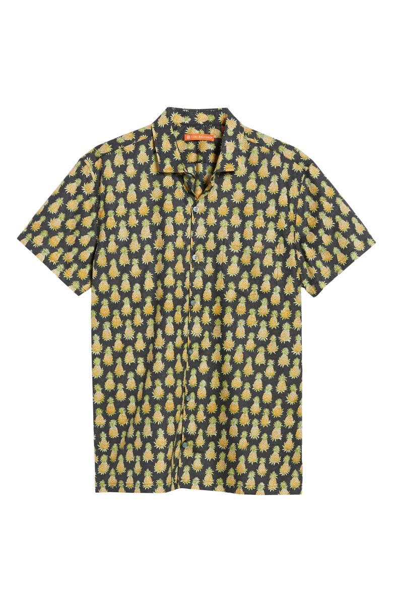 Tori Richard Pineaplism Trim Fit Camp Shirt, Alternate, color, 