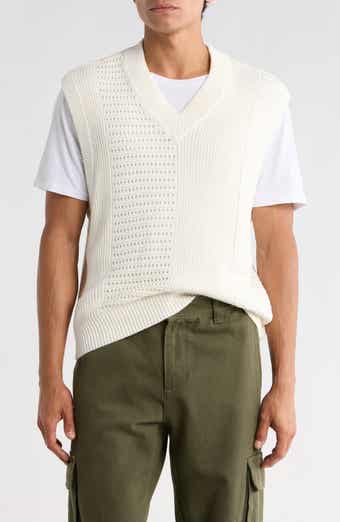 Obey Garrett Textureblock Cotton V-Neck Sweater Vest