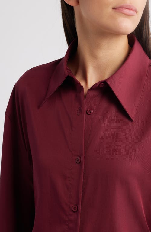 Pixie Market Tunic Shirt In Burgundy