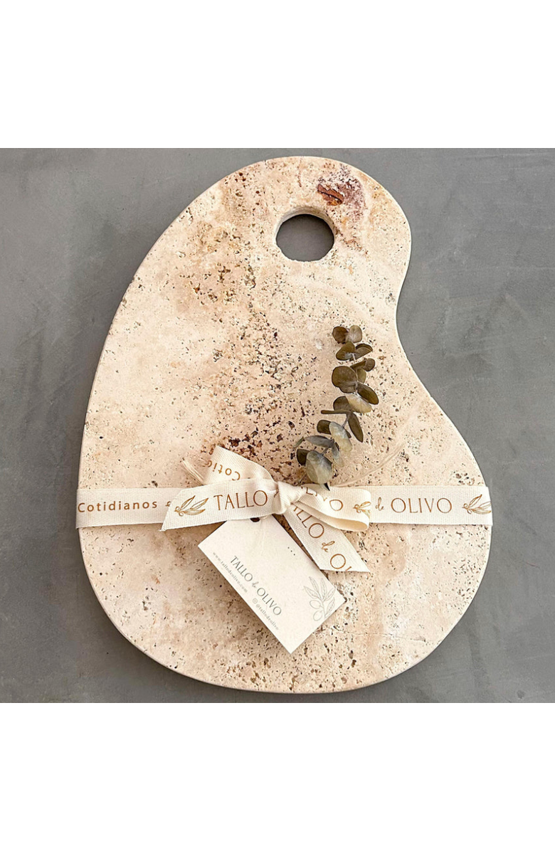 Tallo de Olivo Marble Cheese Board, Main, color, Cream