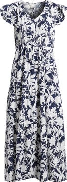 Caslon® V-Neck Ruffle Maxi Dress