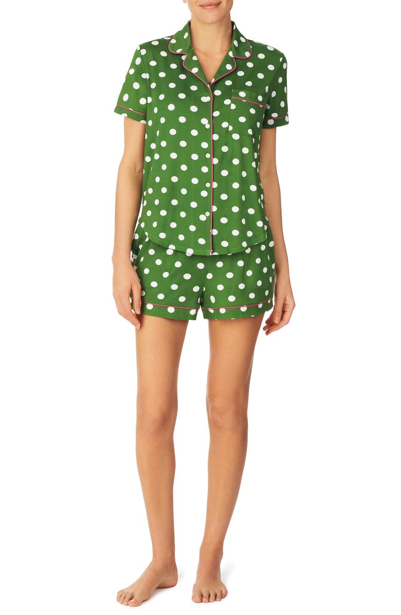 Kate Spade New York print short pajamas, Main, color, Grn Dot