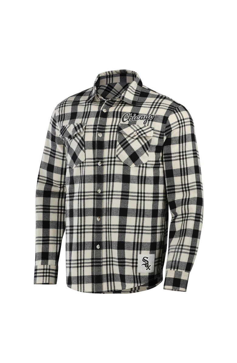 Darius Rucker Collection by Fanatics Men's Darius Rucker Collection by Fanatics Black Chicago White Sox Plaid Flannel Button-Up Shirt, Alternate, color, Black