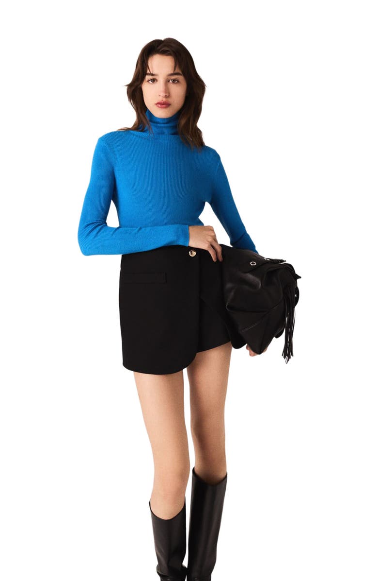 maje Layered-effect suit shorts, Alternate, color, Black