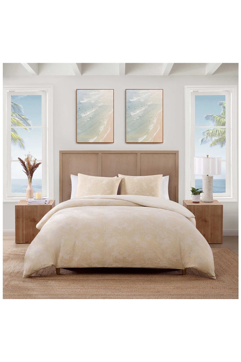 Beachside Blooms Cotton Sateen Comforter & Sham Set, Alternate, color, LIGHT BEIGE