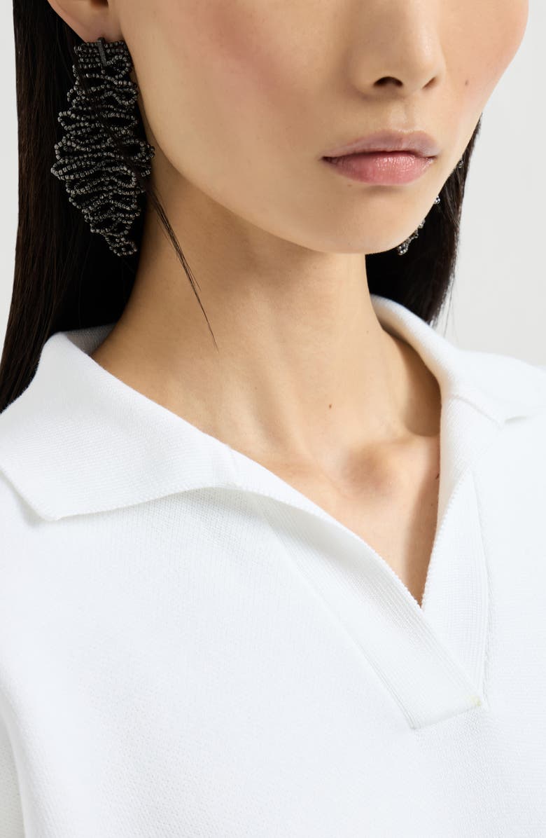 Brunello Cucinelli Double knit polo shirt, Alternate, color, White