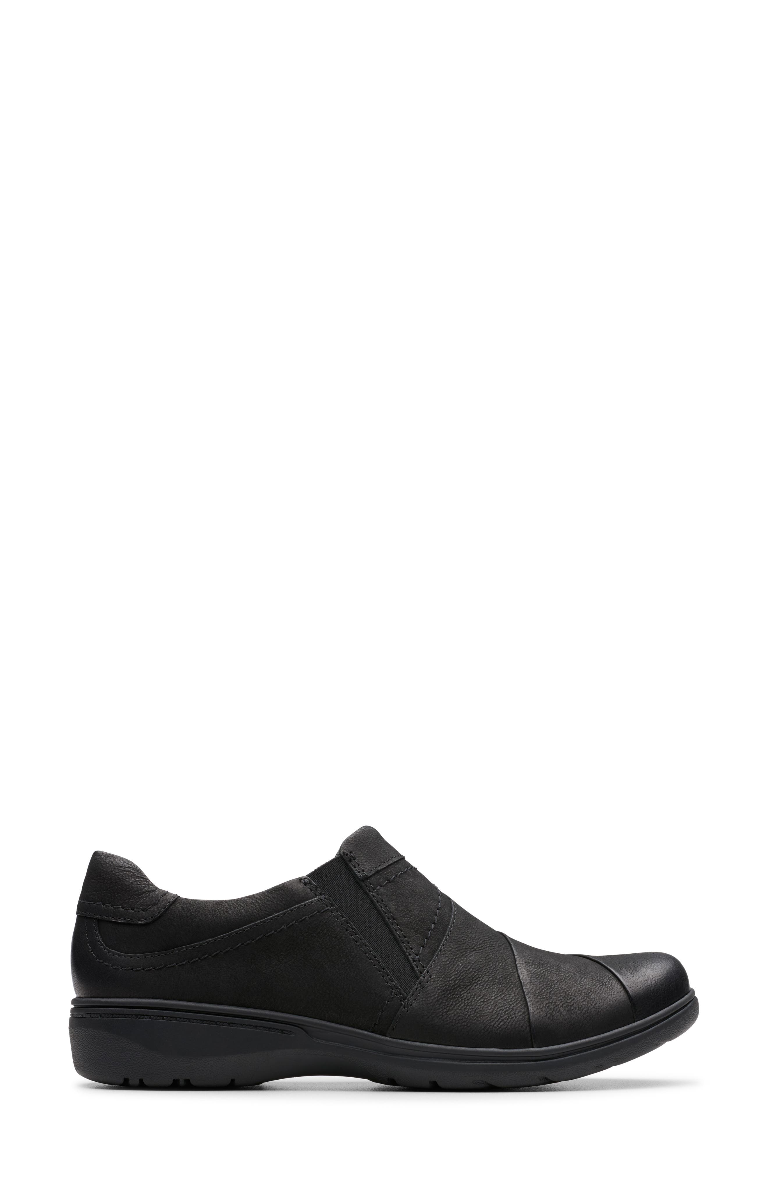 Clarks<sup>®</sup> Carleigh Abby Slip-On Shoe, Alternate, color, Black Nubuck