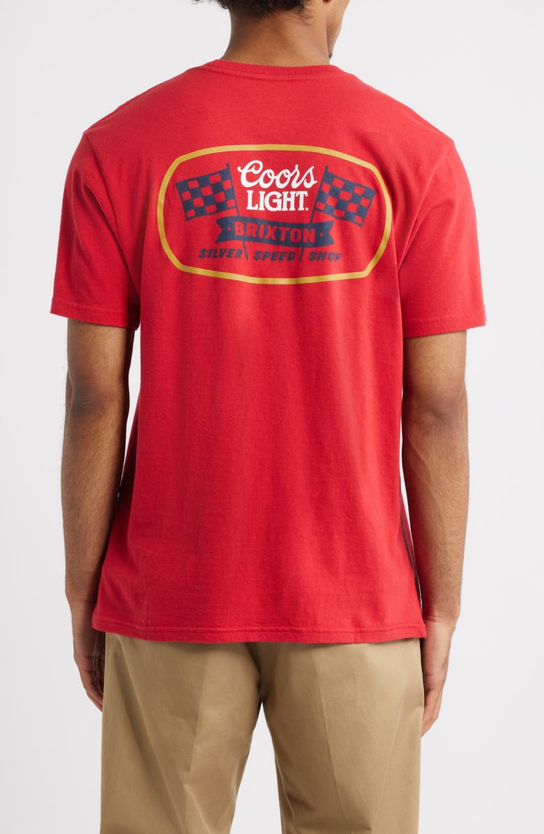 Brixton Coors Light Pit Stop Graphic T-Shirt, Alternate, color, Coors Red