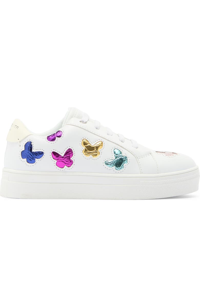 Kurt Geiger London Kids' Mini Lane Butterfly Sneaker, Alternate, color, White Multi