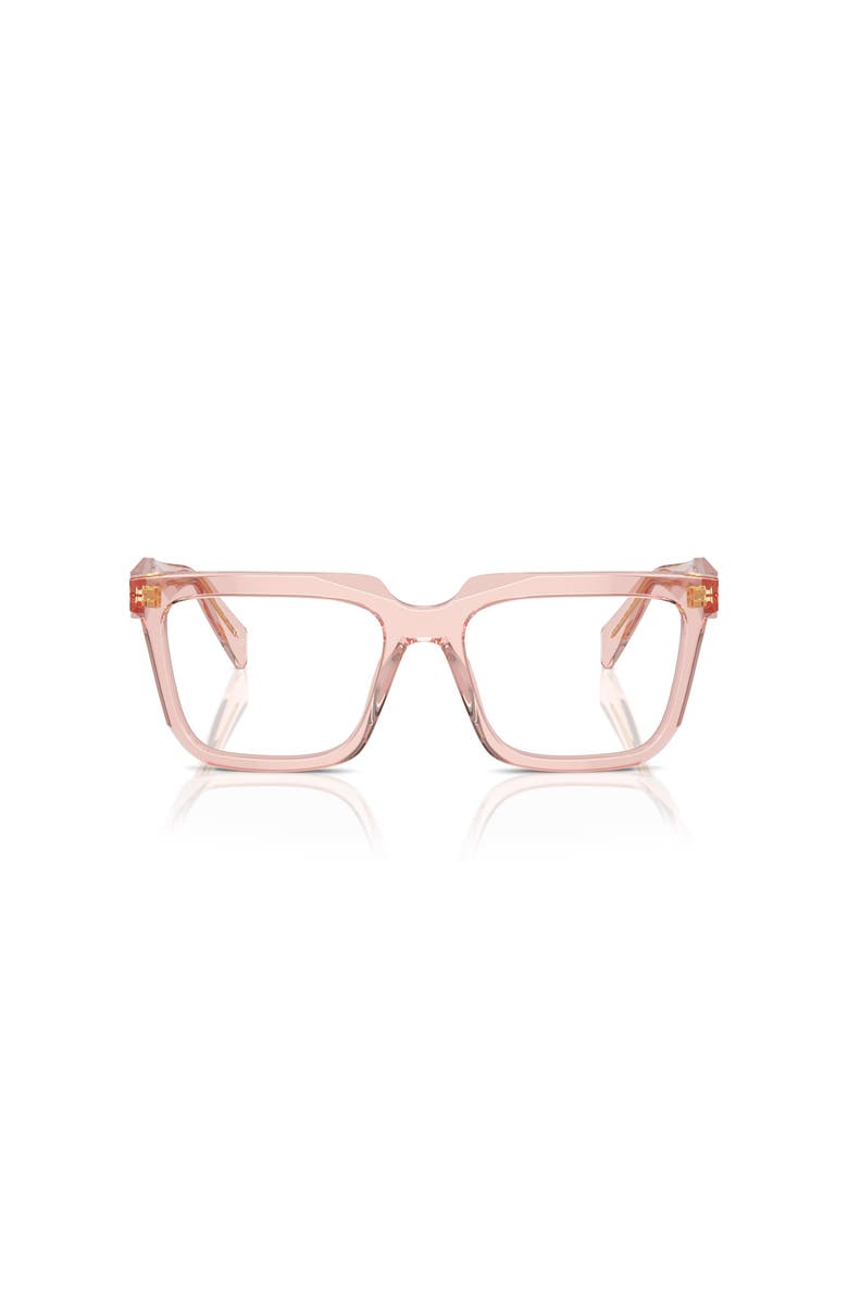 Prada 52mm Rectangle optical glasses, Alternate, color, Pink