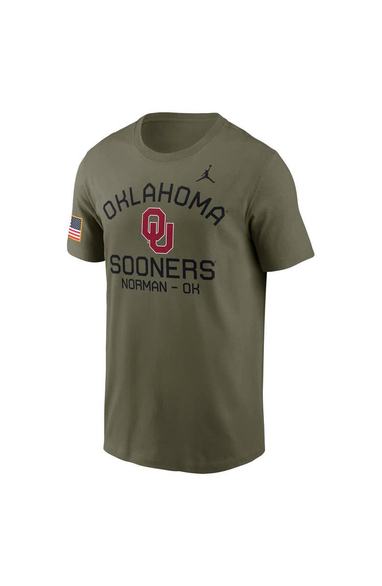 Jordan Brand Men's Jordan Brand Olive Oklahoma Sooners 2024 Military Appreciation Performance T-Shirt, Alternate, color,