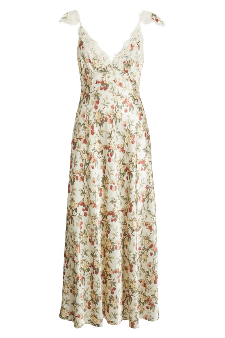 Fiona Floral Silk Maxi Dress, Alternate, color, CERISE ET FLEUR