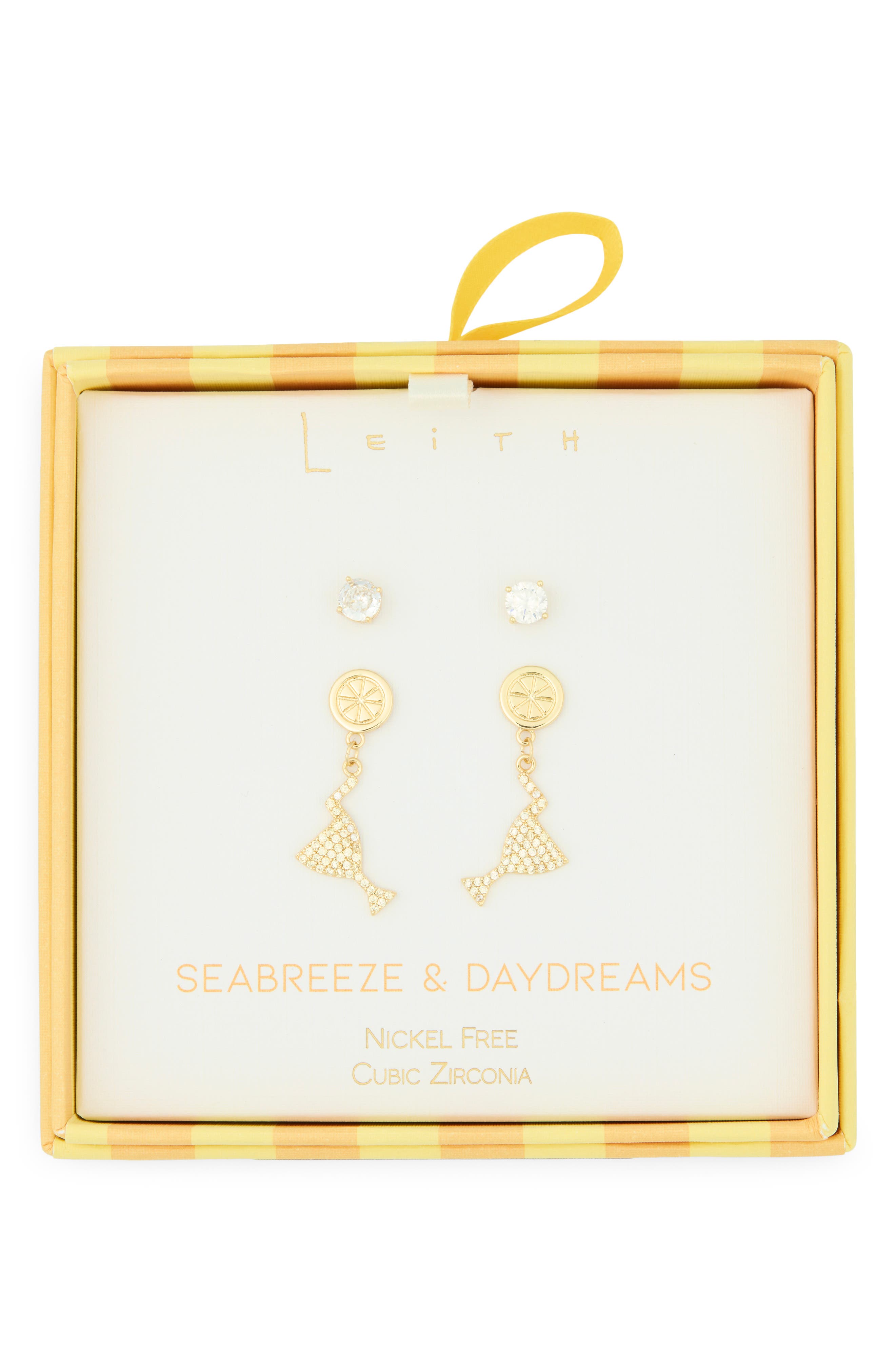 Leith Seabreeze & Daydreams Set of 2 Cubic Zirconia Lemon Drop Earrings