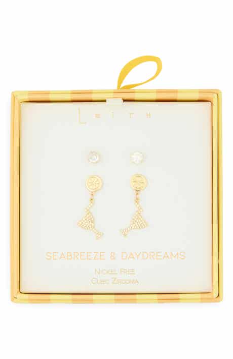 Leith Seabreeze & Daydreams Set of 2 Cubic Zirconia Lemon Drop Earrings