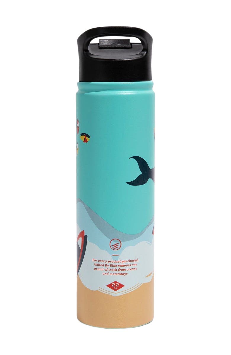 United By Blue 22 OZ Beach Day Steel Bottle, Alternate, color, Bermuda