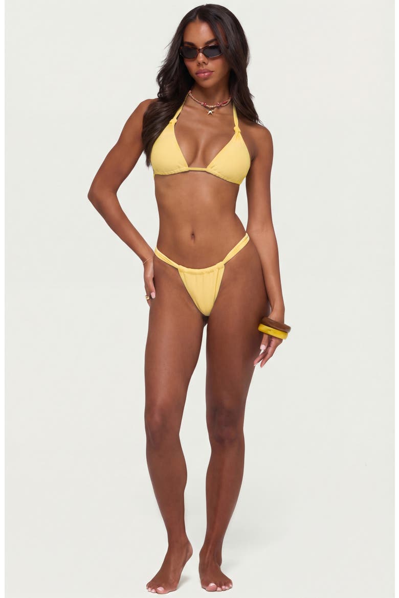 Soraya Knotted Halter Bikini Top, Alternate, color, YELLOW