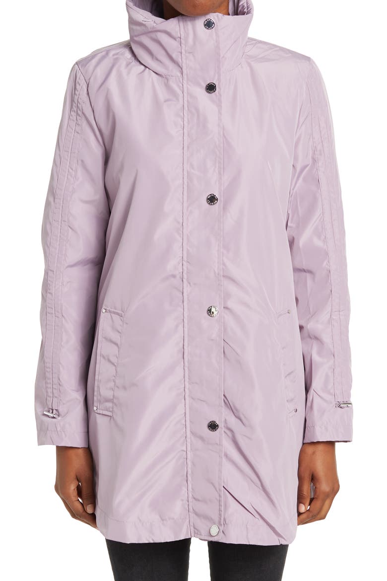 Packable Hooded Raincoat, Alternate, color, LILAC
