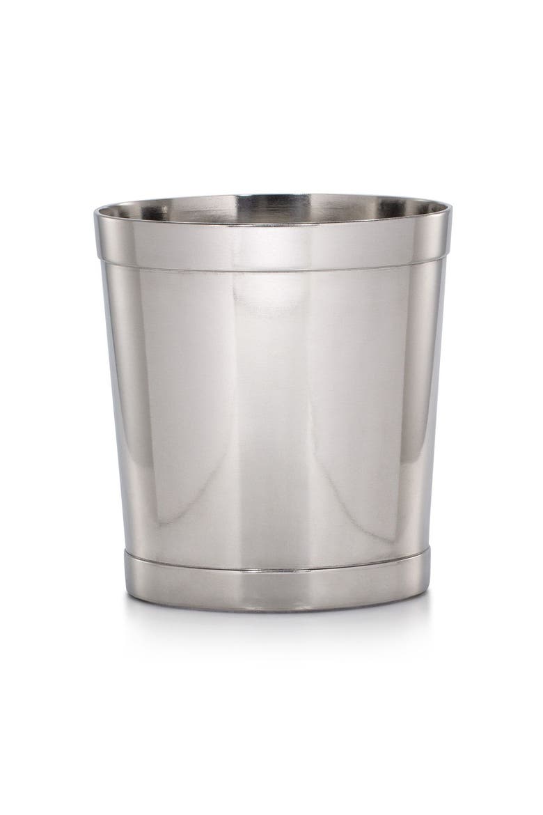 Contempo Polished Waste Basket, Main, color, SILVER