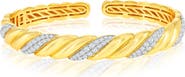 SIMONA CZ Wave Textured Bangle Bracelet