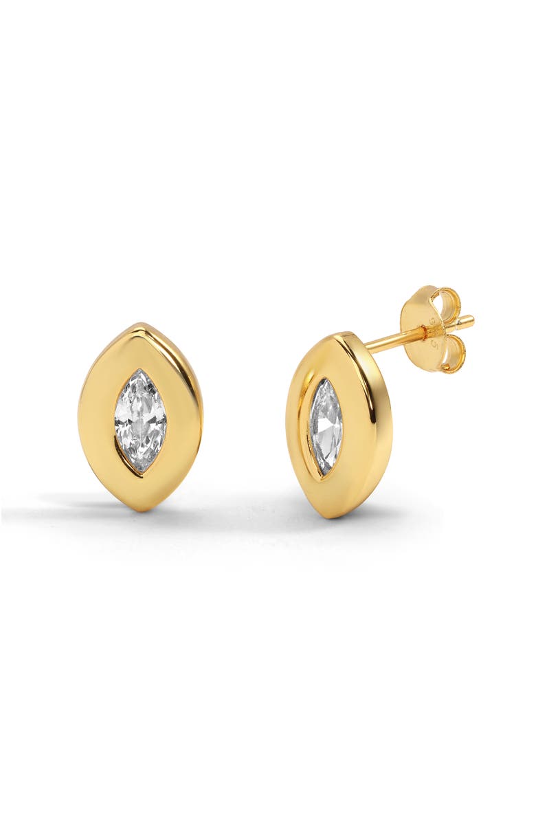 Mazin Jewels Marquise Studs, Alternate, color, Gold