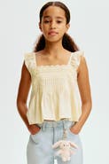H&M Lace-trimmed cotton top