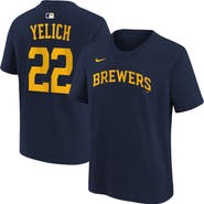 Nike Youth Nike Christian Yelich Navy Milwaukee Brewers Name & Number T-Shirt