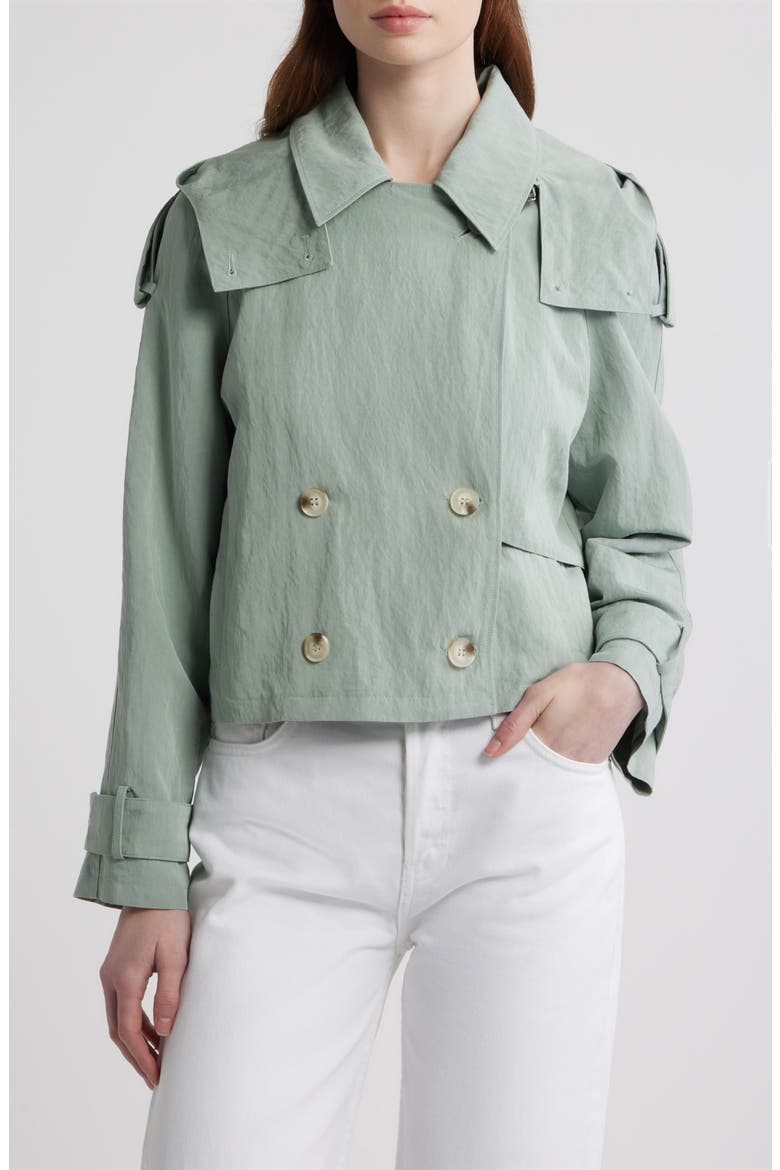 Cambari Hooded Trench Jacket, Main, color, SAGE GREEN