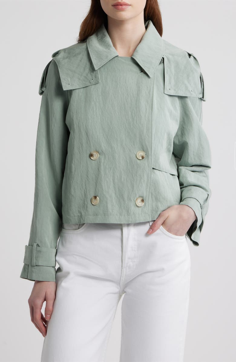 dRA Cambari Hooded Trench Jacket, Main, color, Sage Green