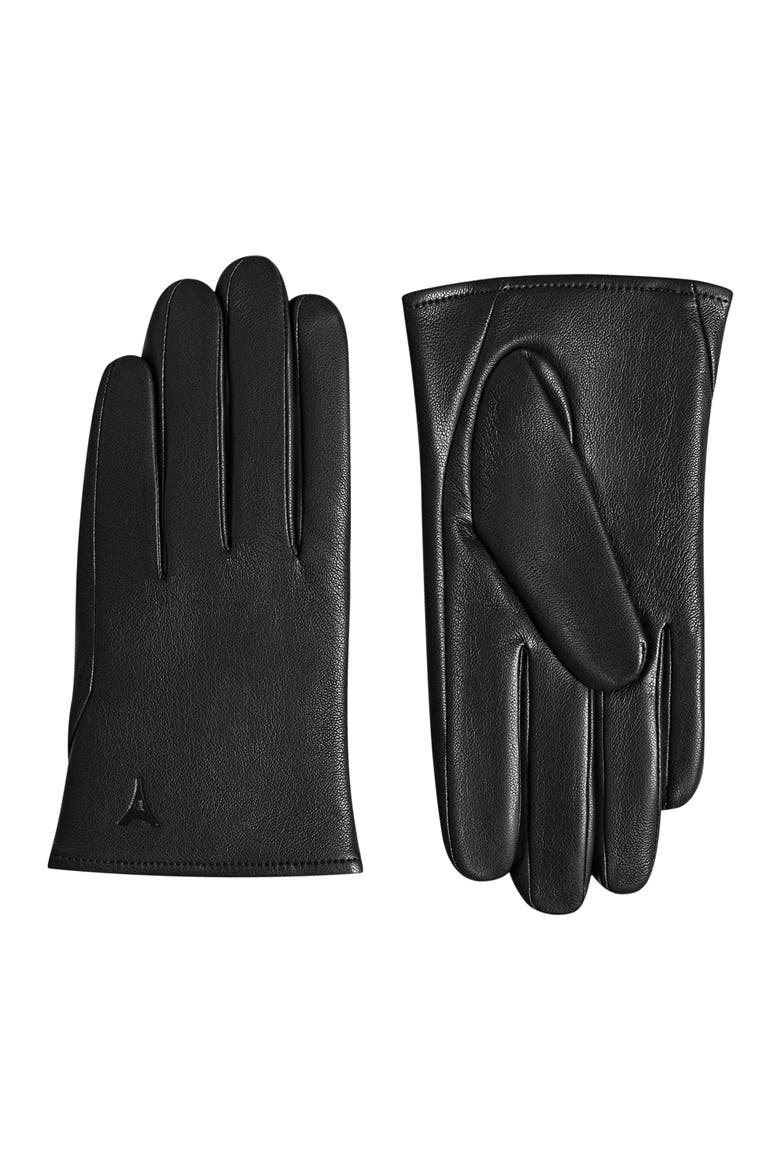 Azel Leather Short Gloves, Main, color, Black