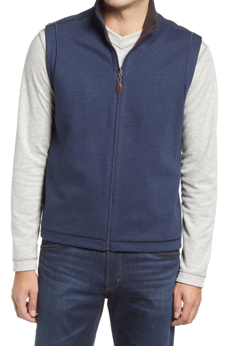 Johnston & Murphy Reversible Knit Vest, Alternate, color, Brown/Navy