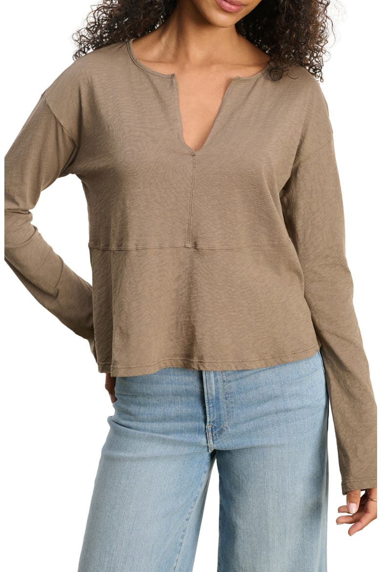 Cotton Slub Long Sleeve T-Shirt, Main, color, CLOVE BRN