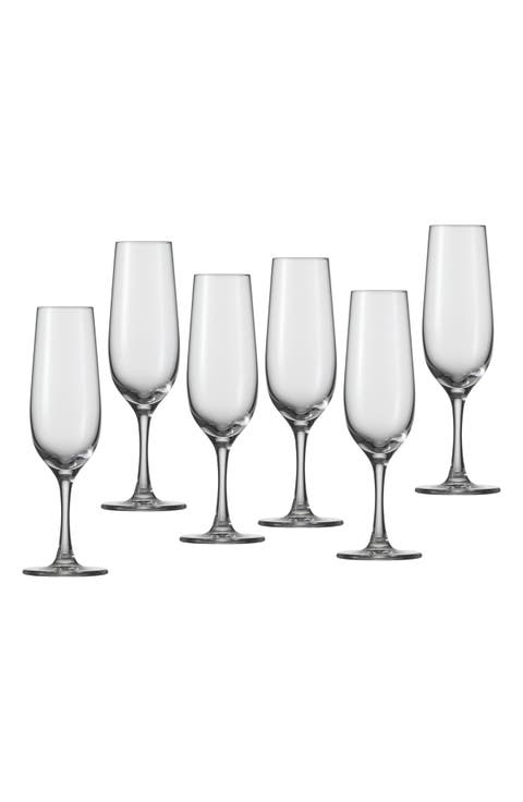 Congresso Set of 6 Champagne Flute Glasses