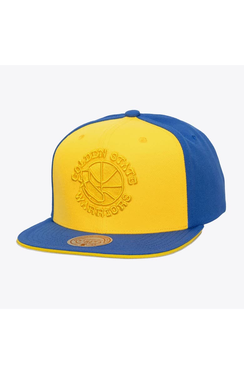 Mitchell & Ness Men's Mitchell & Ness Gold/Royal Golden State Warriors Color Pop Snapback Hat, Main, color, Gold