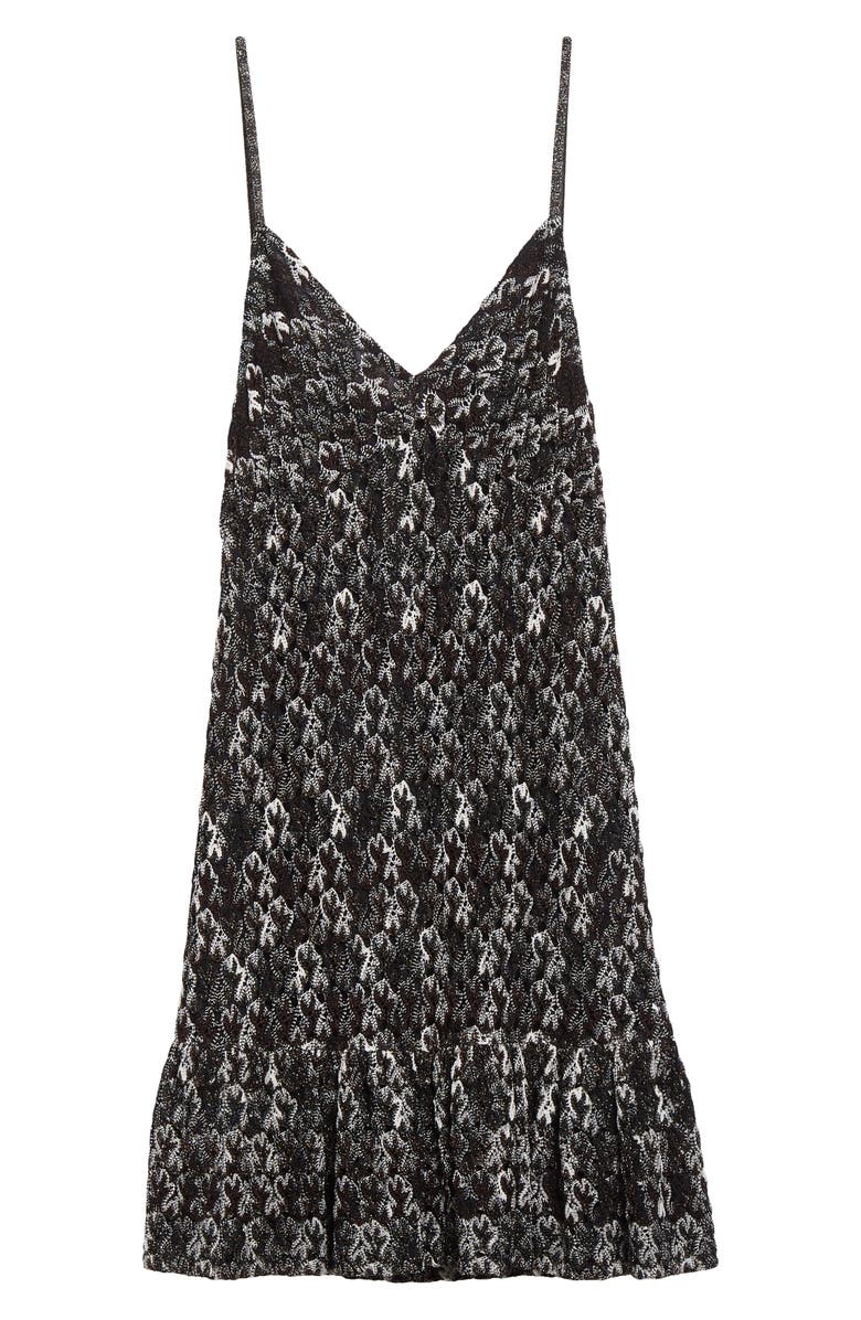 Missoni Knit Metallic Lace Minidress, Alternate, color, Dark Brown And Black