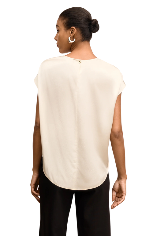 M.m.lafleur Didion Washable Silk Charmeuse Top In Neutral
