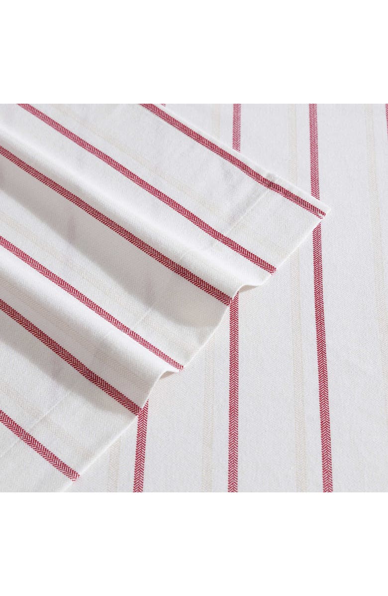 Eddie Bauer Cooper Falls Stripe Print Flannel Sheet Set, Alternate, color, Light / Medium Red