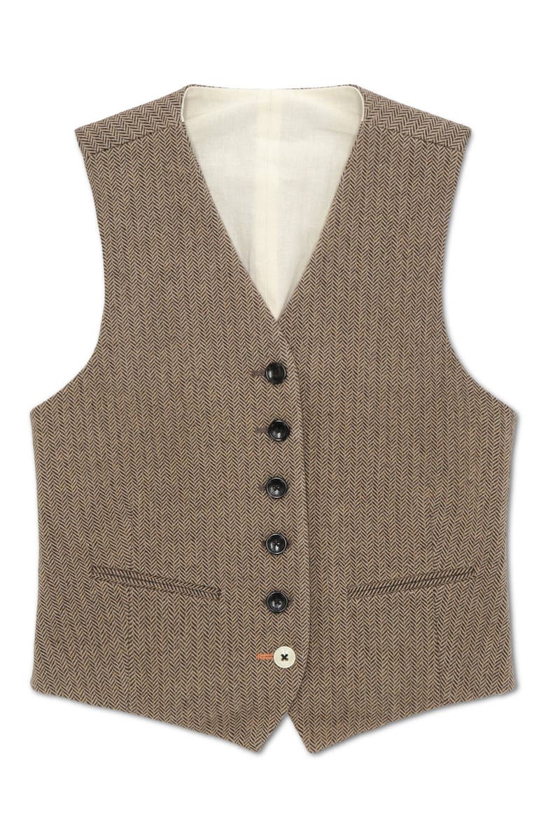 Fortela Demi Wool Silk Vest, Main, color, Ecru