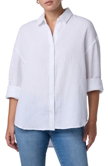 Joe's Gauze Boyfriend Button-up Shirt In White
