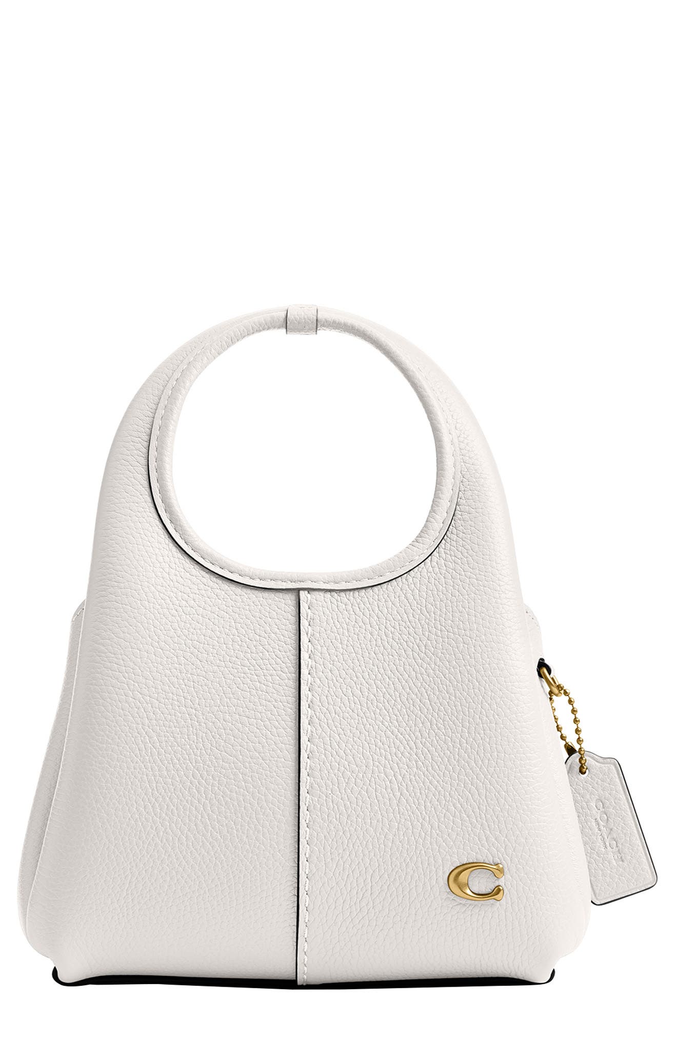 COACH Lana Polished Pebble Leather Shoulder Bag, Main, color, Chalk
