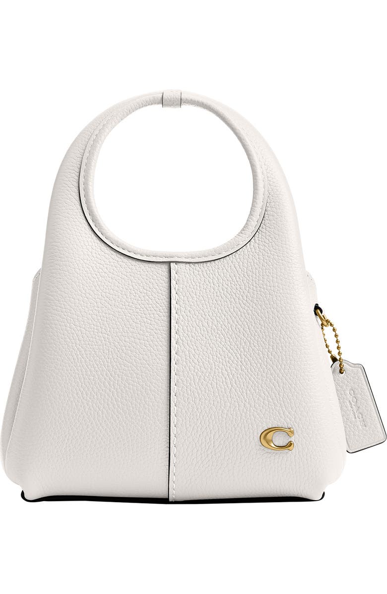 COACH Lana Polished Pebble Leather Shoulder Bag, Main, color, Chalk