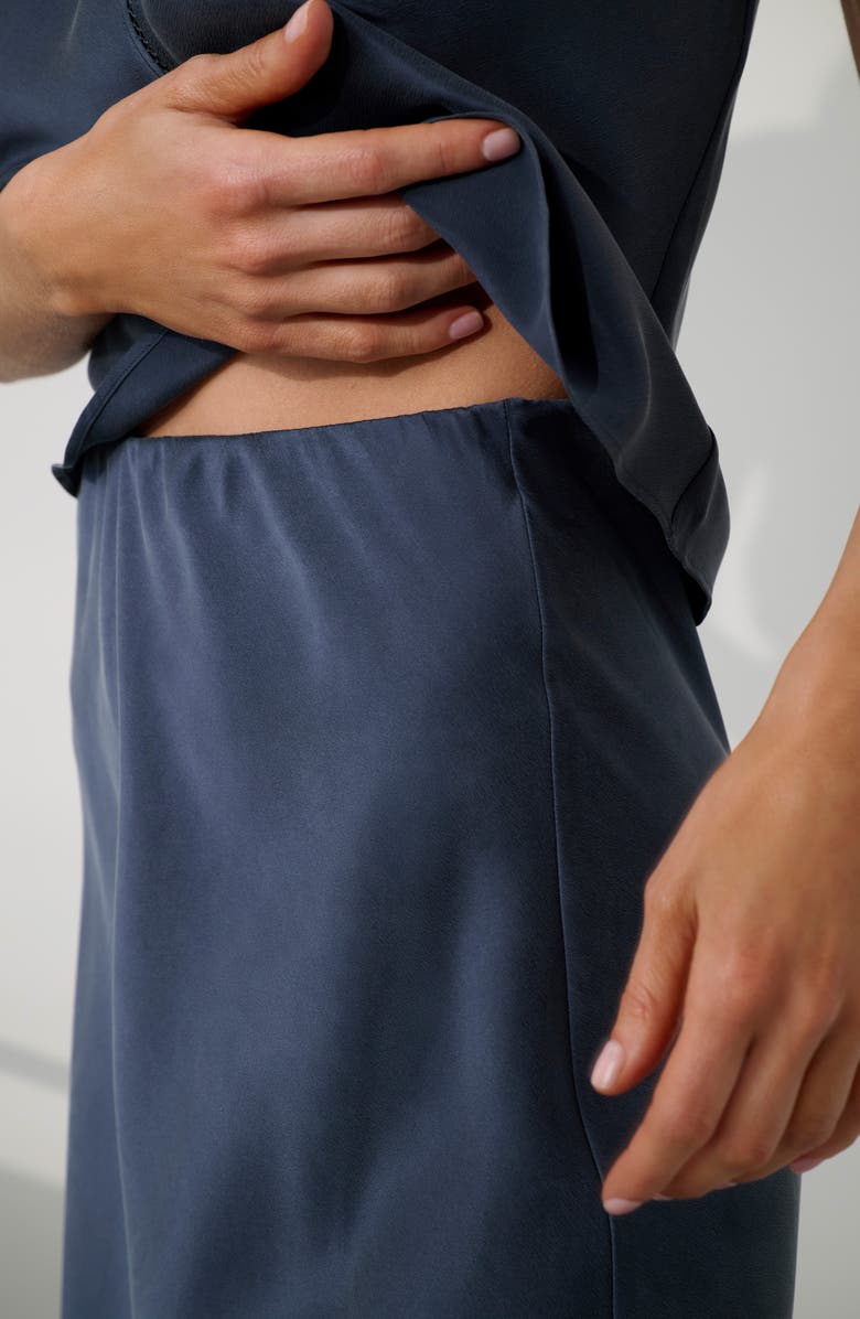 Lunya Washable Silk Bias Maxi Skirt, Alternate, color, Deep Blue