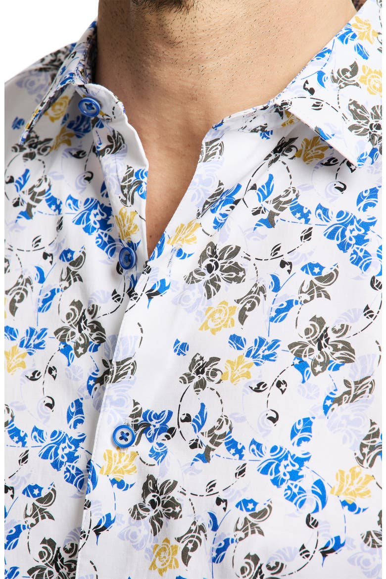 Alvie Short Sleeve Cotton Button-Up Shirt, Alternate, color, WHITE MULTI