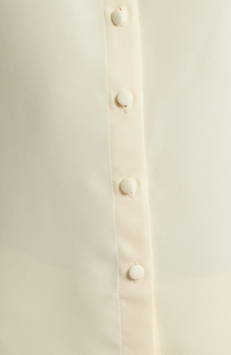 Anne Klein Shirred Short Sleeve Button-Up Shirt, Alternate, color, Whisper Yellow