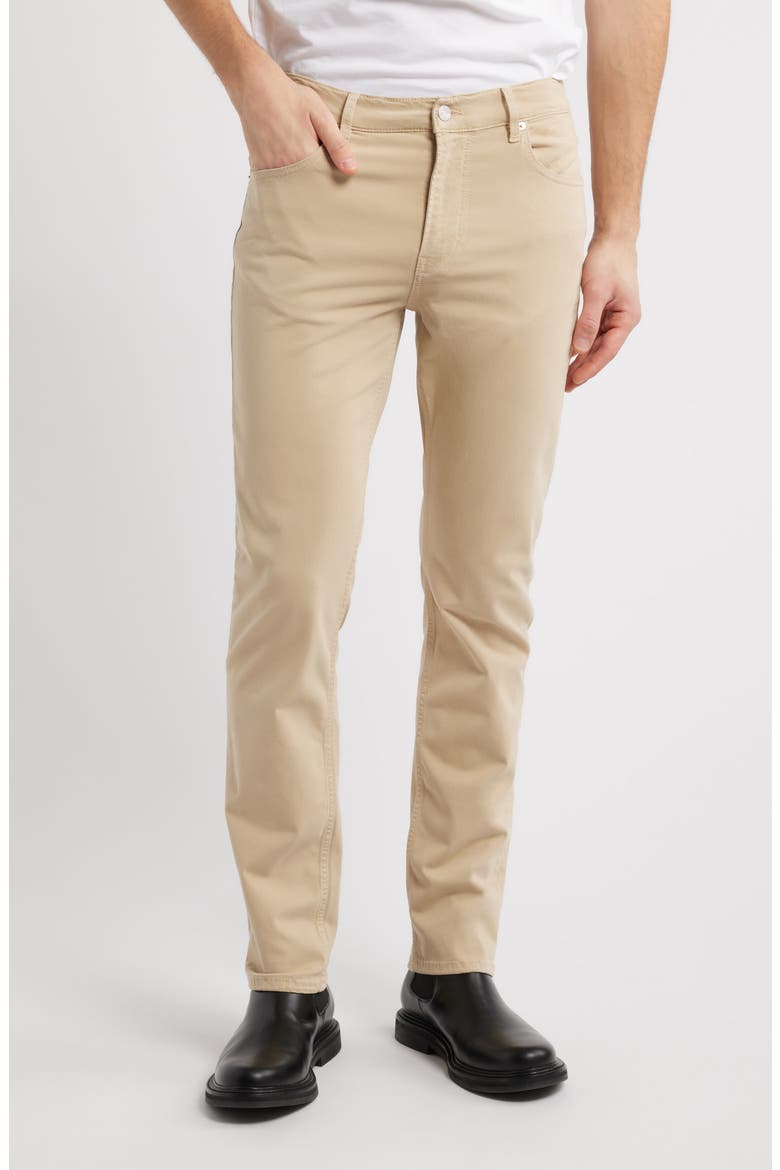 Modern Straight Leg Five-Pocket Twill Pants, Main, color, BEIGE