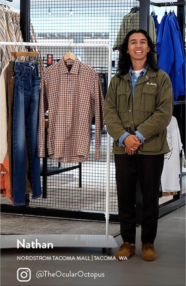 Exploded Check Mélange Button-Up Shirt, sales video thumbnail