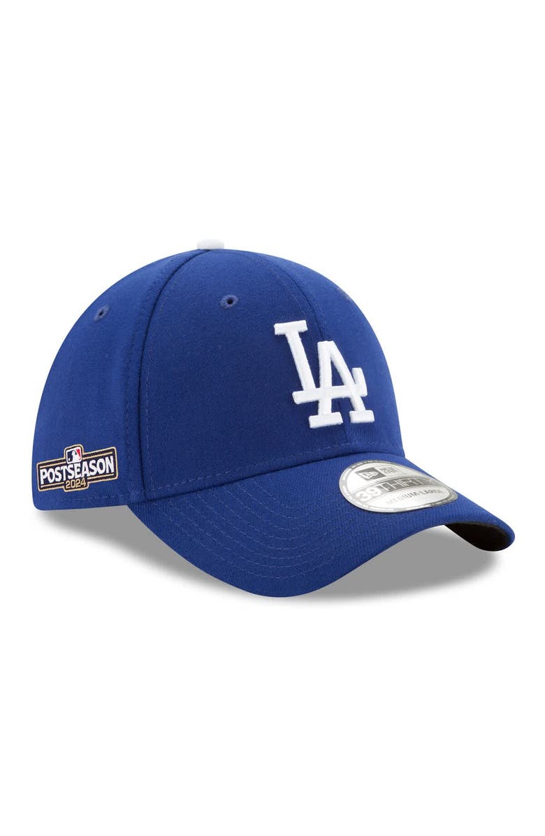 New Era Men's New Era Royal Los Angeles Dodgers 2024 MLB Postseason Side Patch 39THIRTY Flex Hat, Main, color, 
