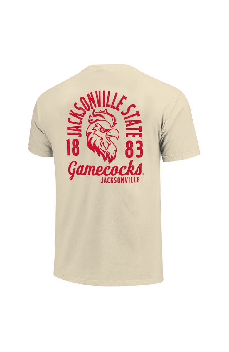 IMAGE ONE Men's Cream Jacksonville State Gamecocks Comfort Colors Mascot Overlay T-Shirt, Alternate, color, Cream