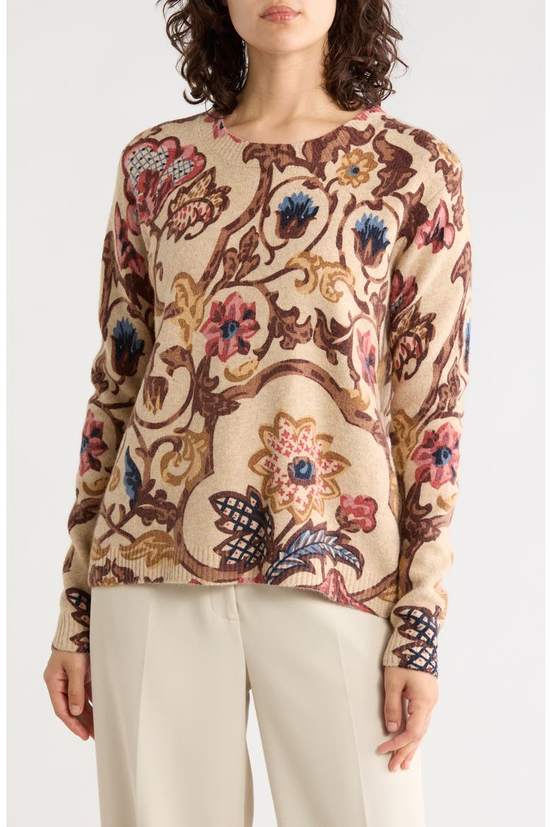 Floral Print Pullover Sweater, Main, color, MISTY FLORAL
